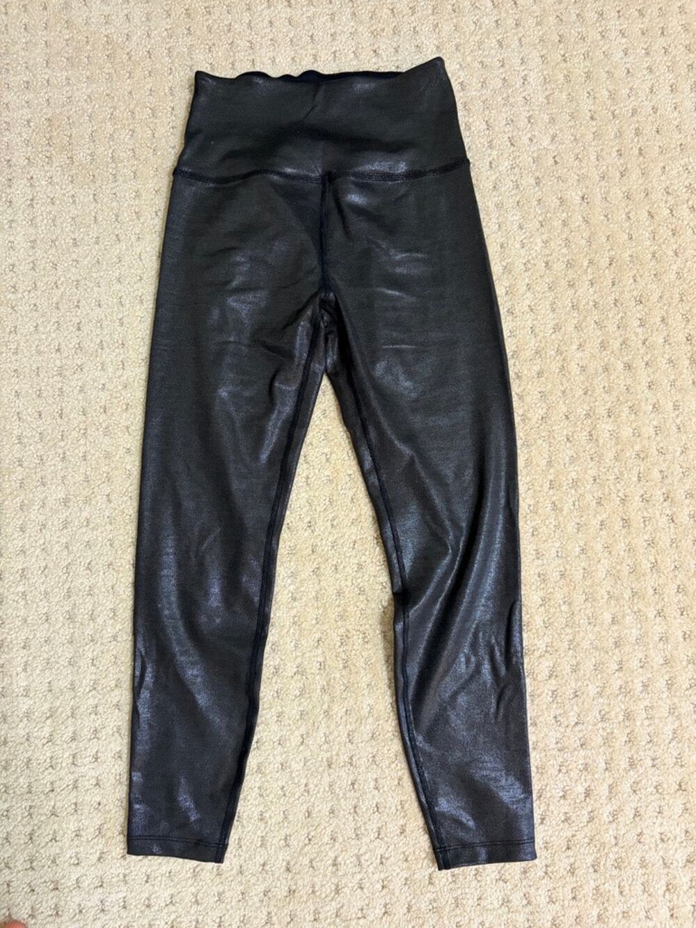 Beyond Yoga SoftShine Leggings Black M Faux Leather Look